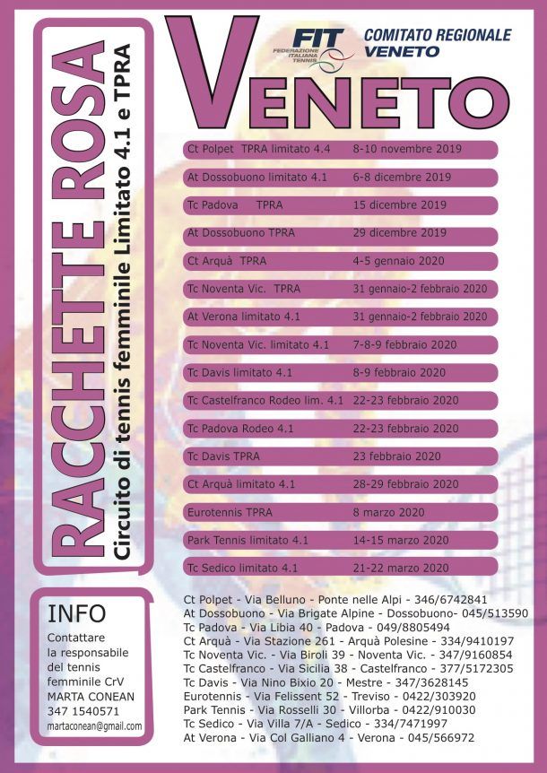 Circuito Racchette Rosa - Torneo Rodeo femminile